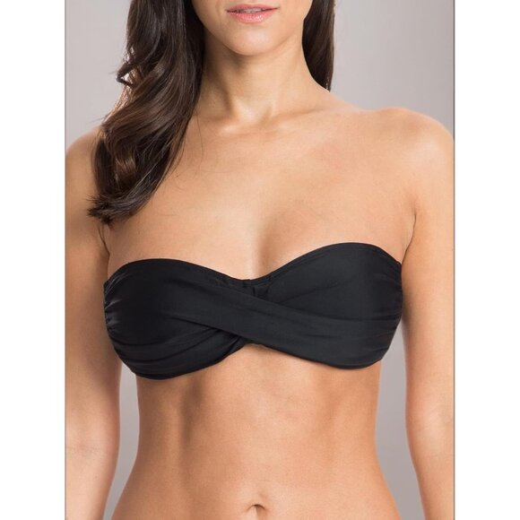 Women's Strapless Swimsuit Bikini Top Nylon Spandex Medium Tie Back - Picture 5 of 5